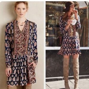 Anthropologie/Tiny Boho Paisley Print Dress Sz Medium